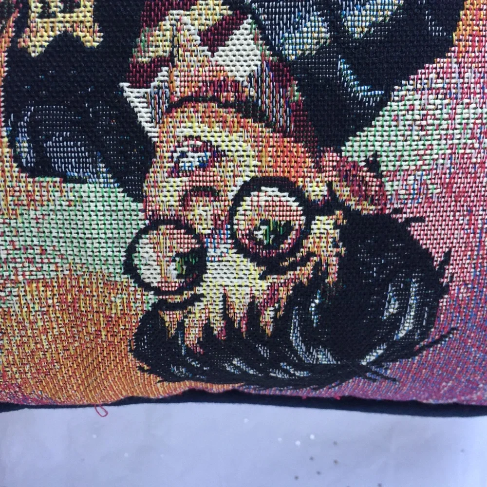Harry Potter Wizard Wand Vintage Square Throw Pillow 12 x 12 Needlepoint design.